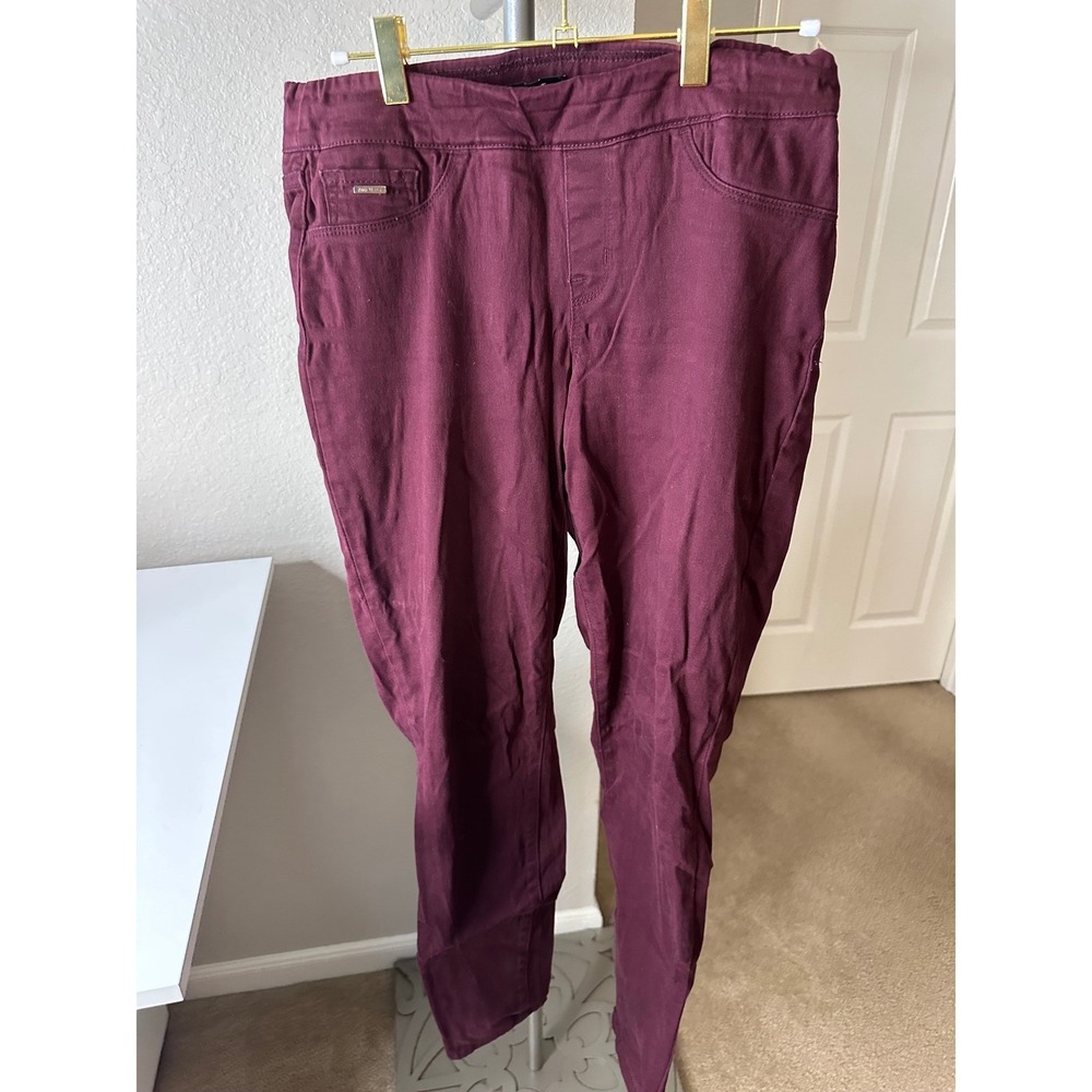 Nine West Jeans Women 6 Burgundy Good Pull On Skinny Stretch Denim Pants